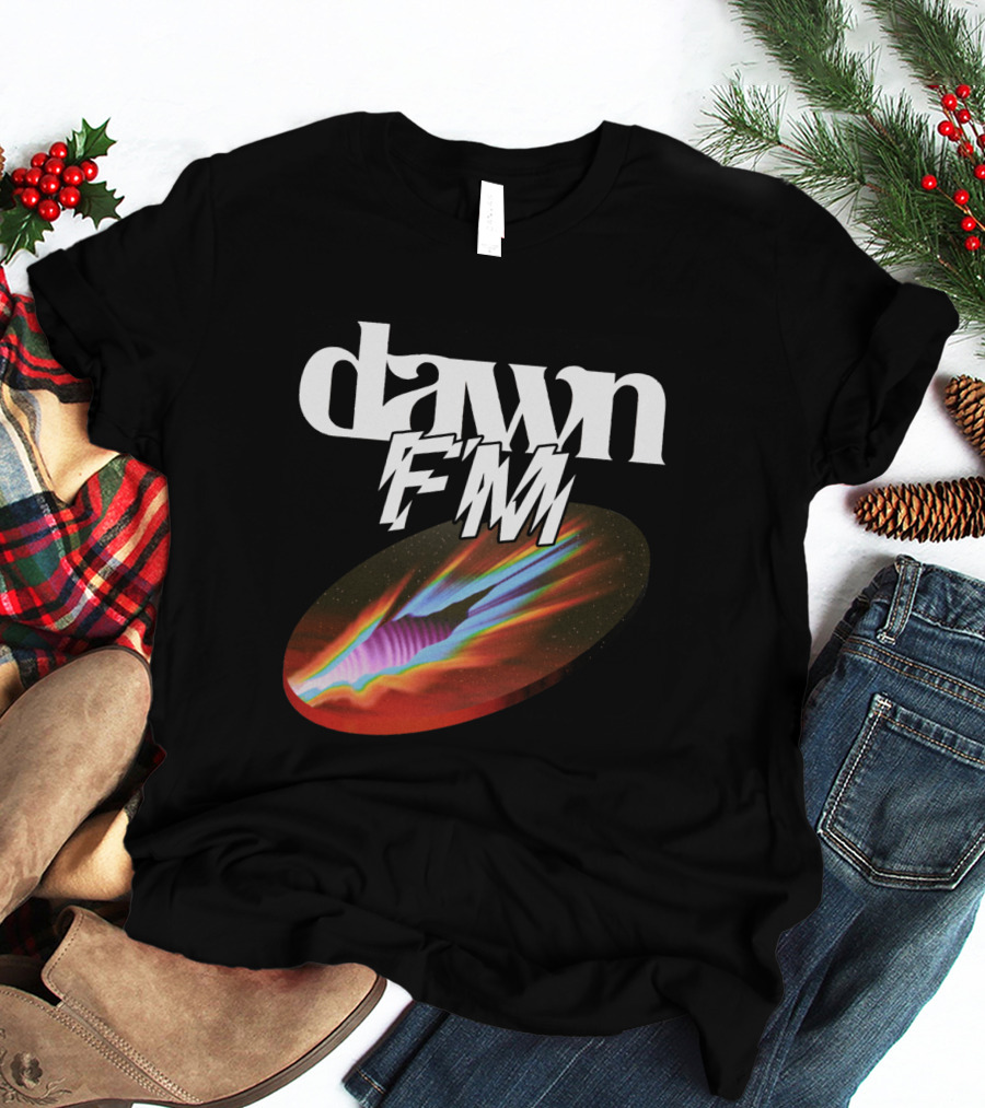 Dawn FM Rip Black Retro Cosmic Burst T-Shirt