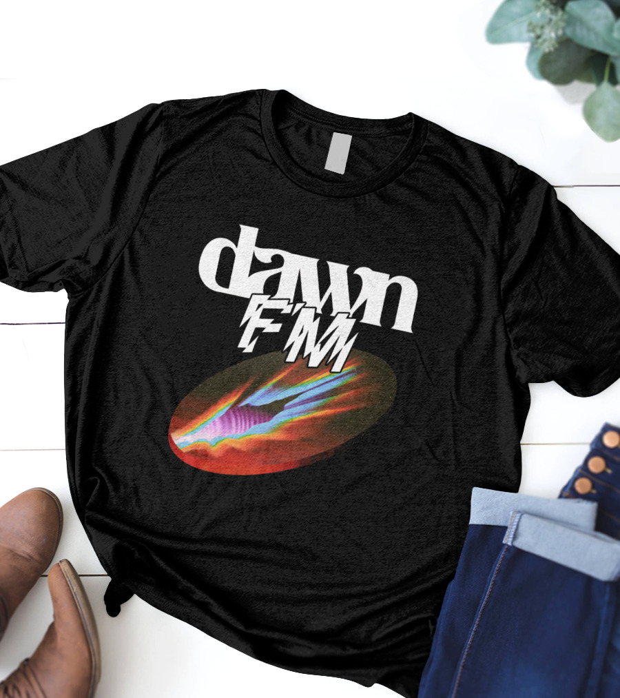 Dawn FM Rip Black Retro Cosmic Burst T-Shirt