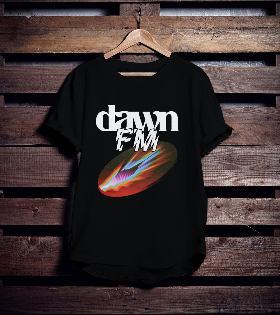 Dawn FM Rip Black Retro Cosmic Burst T-Shirt