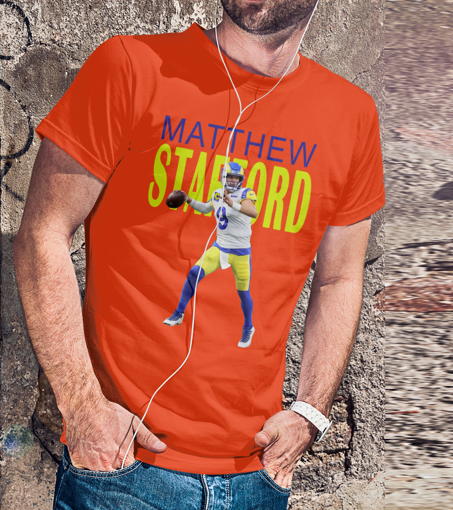 Matthew Stafford Rams Quarterback NFL Football Action T-Shirt