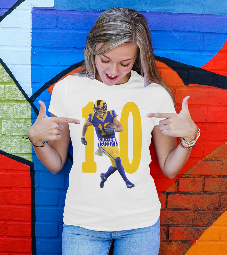 Cooper Kupp NFL Number 10 Action Rams Football T-Shirt