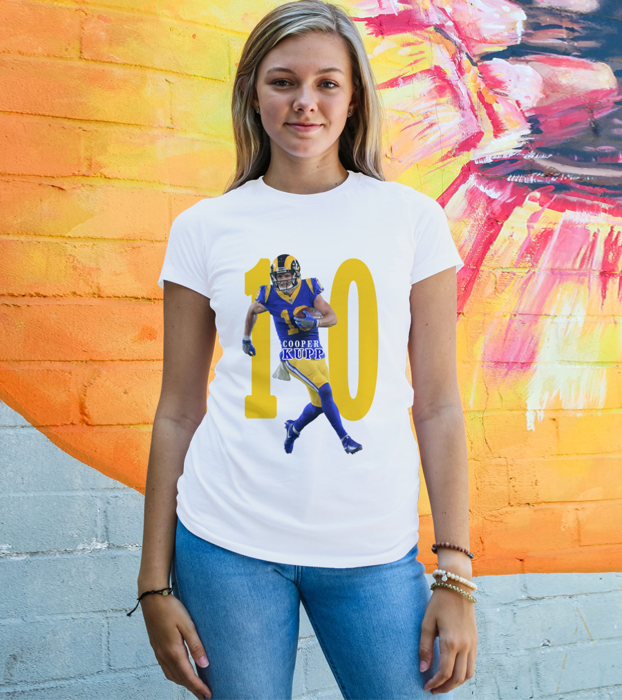 Cooper Kupp NFL Number 10 Action Rams Football T-Shirt