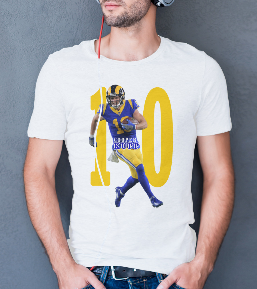 Cooper Kupp NFL Number 10 Action Rams Football T-Shirt