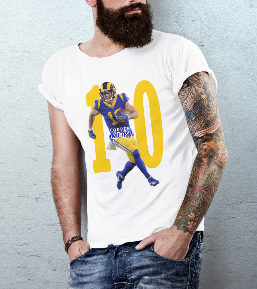 Cooper Kupp NFL Number 10 Action Rams Football T-Shirt