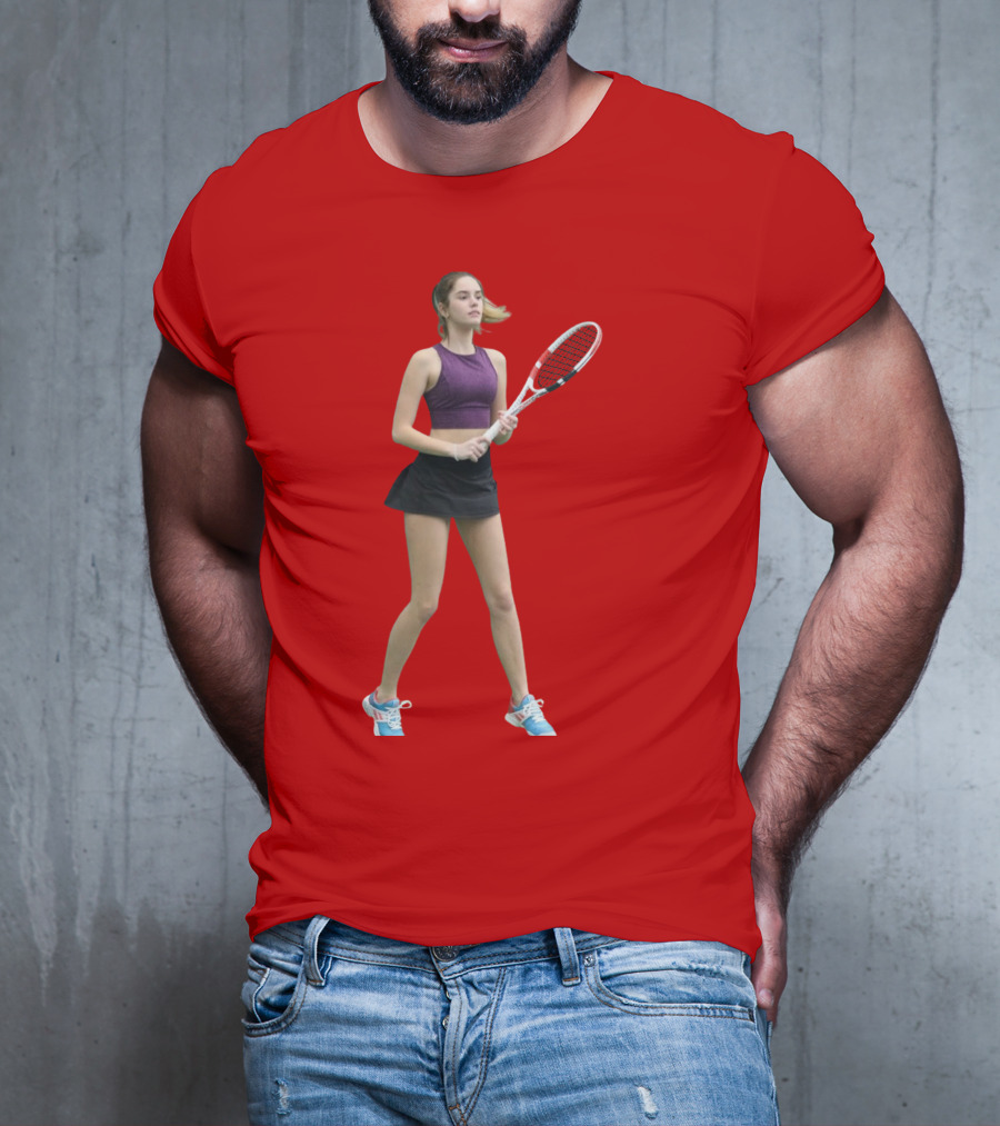 Mackenzie Raine Tennis Player With Racket T-Shirt