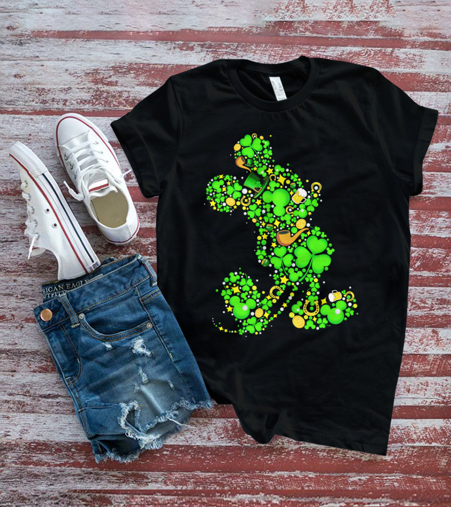 Clover MK Mickey Mouse St. Patrick's Day Lucky Icon Assembly T-Shirt