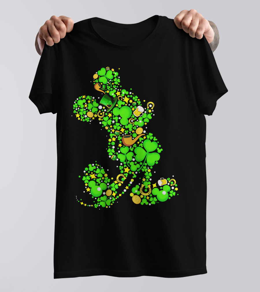 Clover MK Mickey Mouse St. Patrick's Day Lucky Icon Assembly T-Shirt