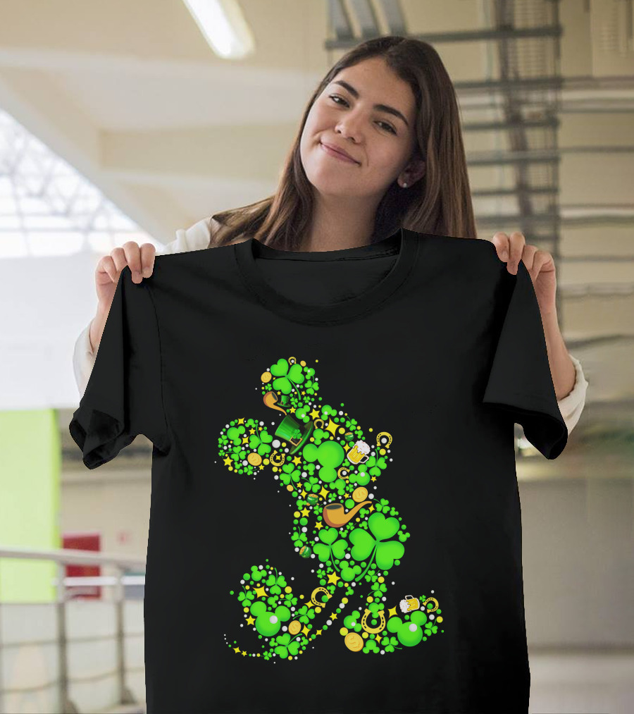Clover MK Mickey Mouse St. Patrick's Day Lucky Icon Assembly T-Shirt