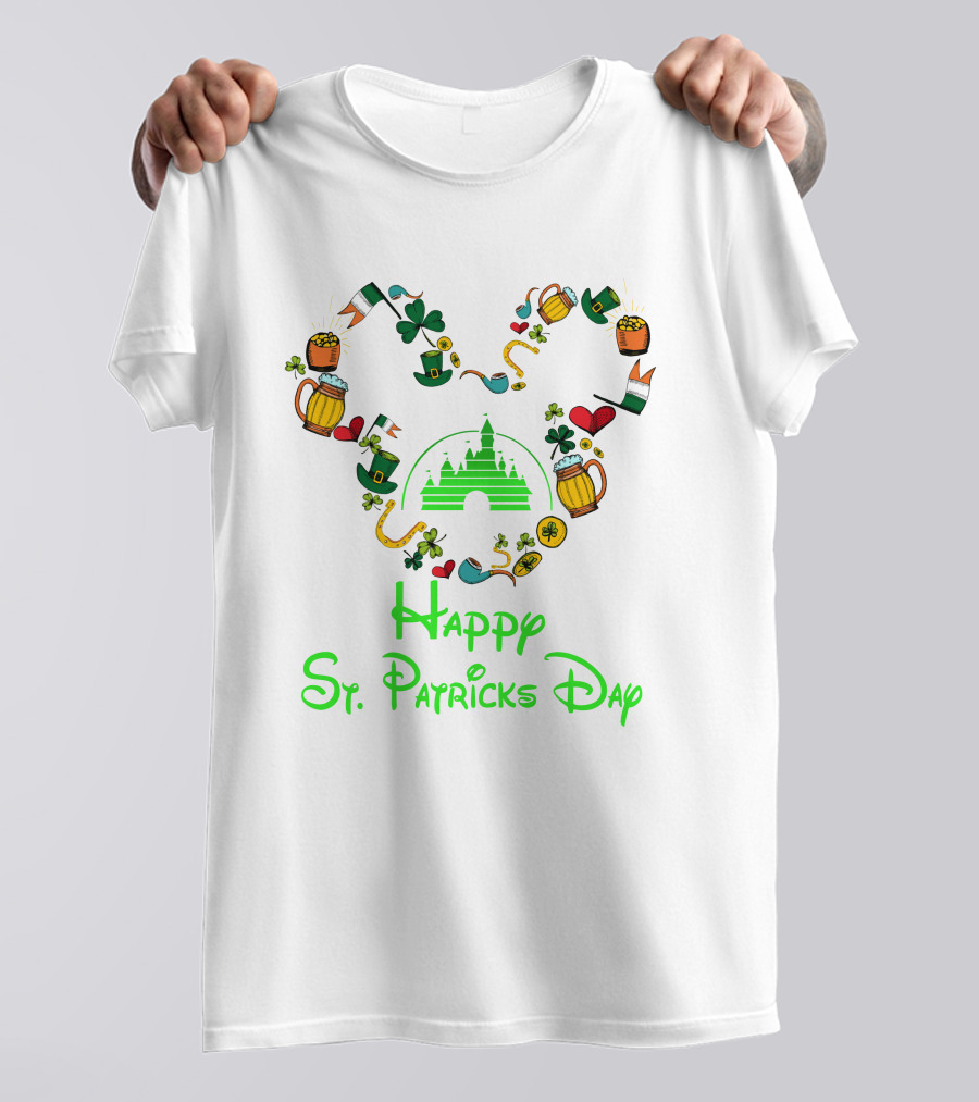 Happy St. Patrick's Day Castle And Shamrocks T-Shirt