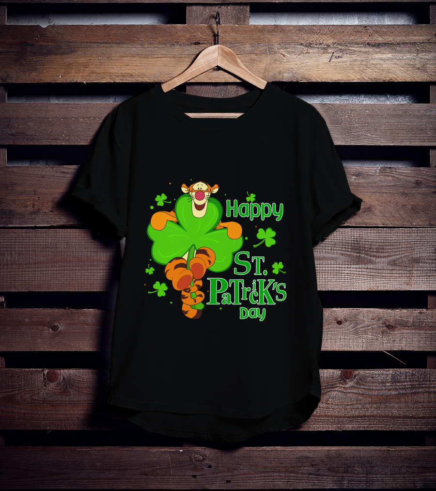 Happy St. Patrick's Day Tigger Clover T-Shirt
