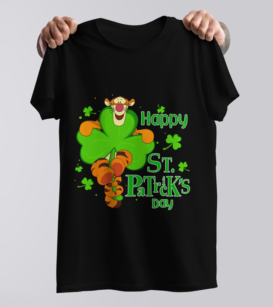 Happy St. Patrick's Day Tigger Clover T-Shirt