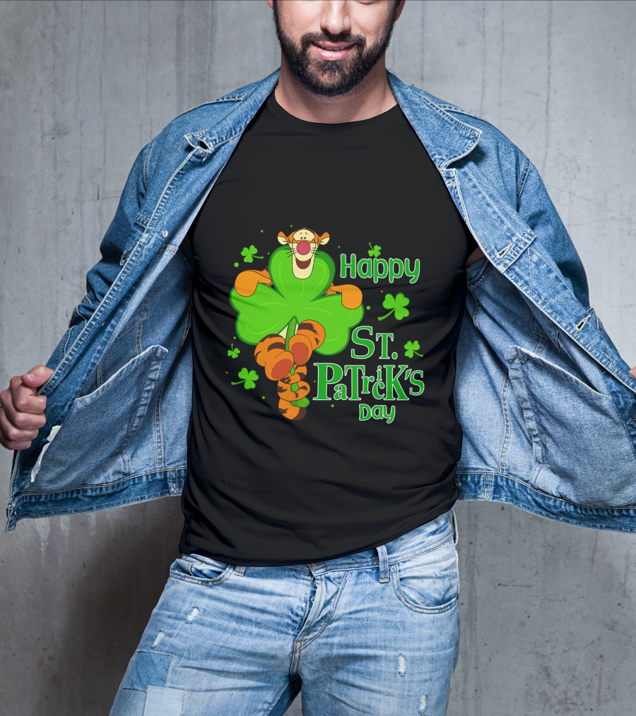 Happy St. Patrick's Day Tigger Clover T-Shirt