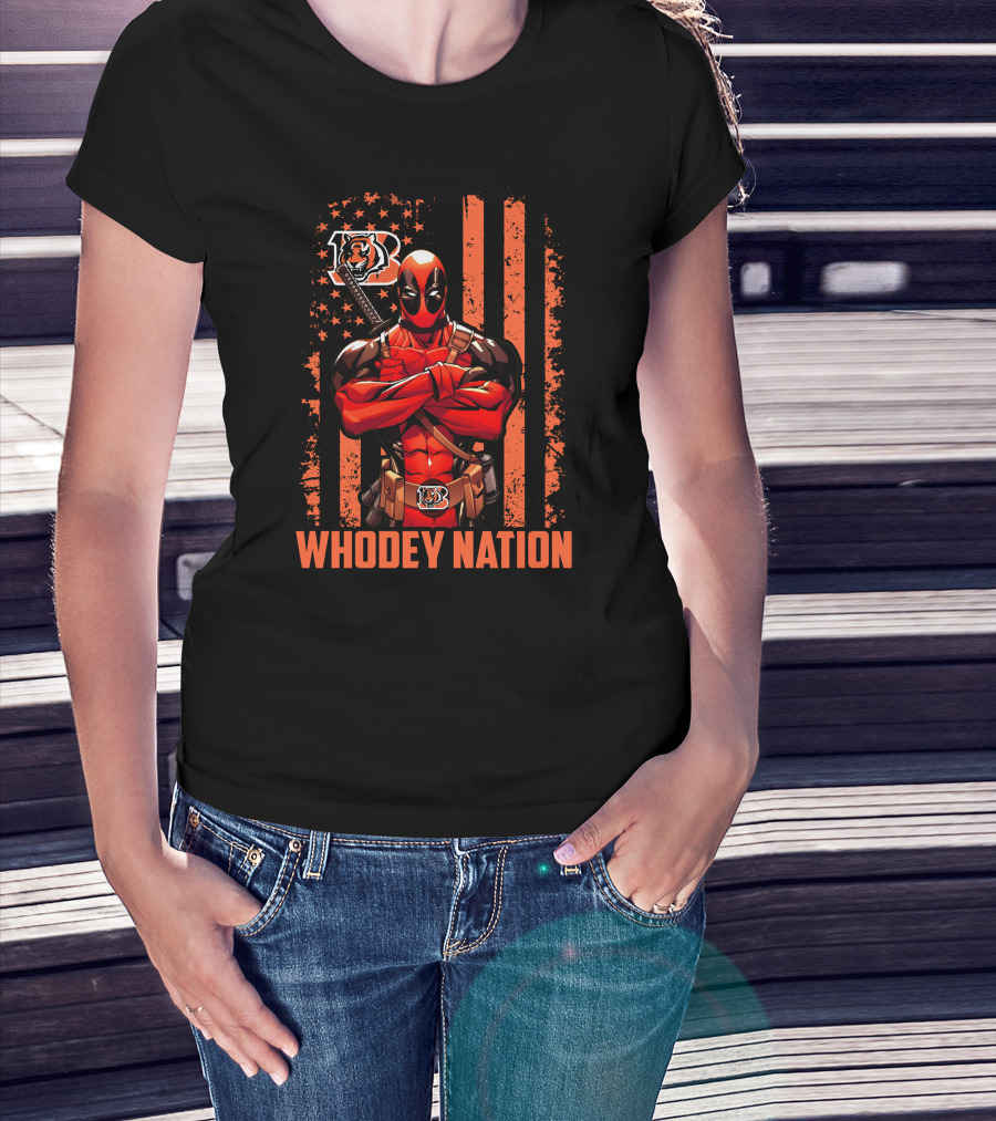 Whodey Nation Cincinnati Bengals Deadpool Fan T-Shirt