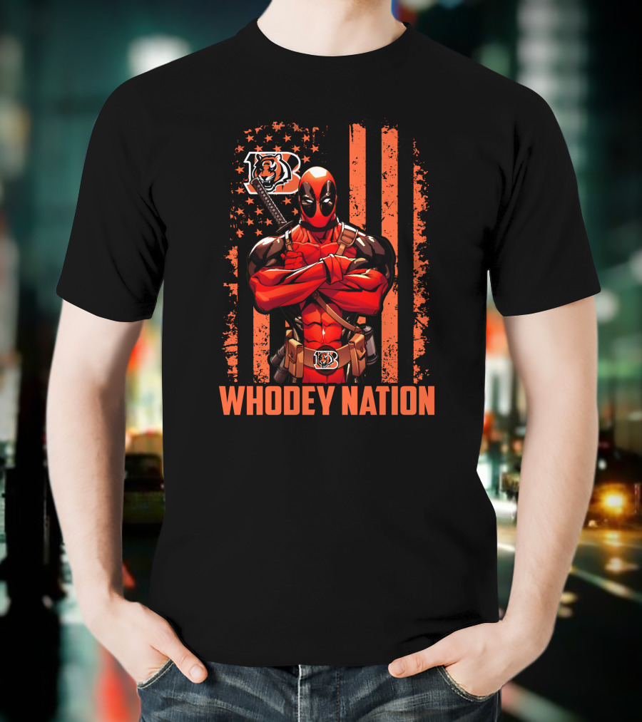 Whodey Nation Cincinnati Bengals Deadpool Fan T-Shirt