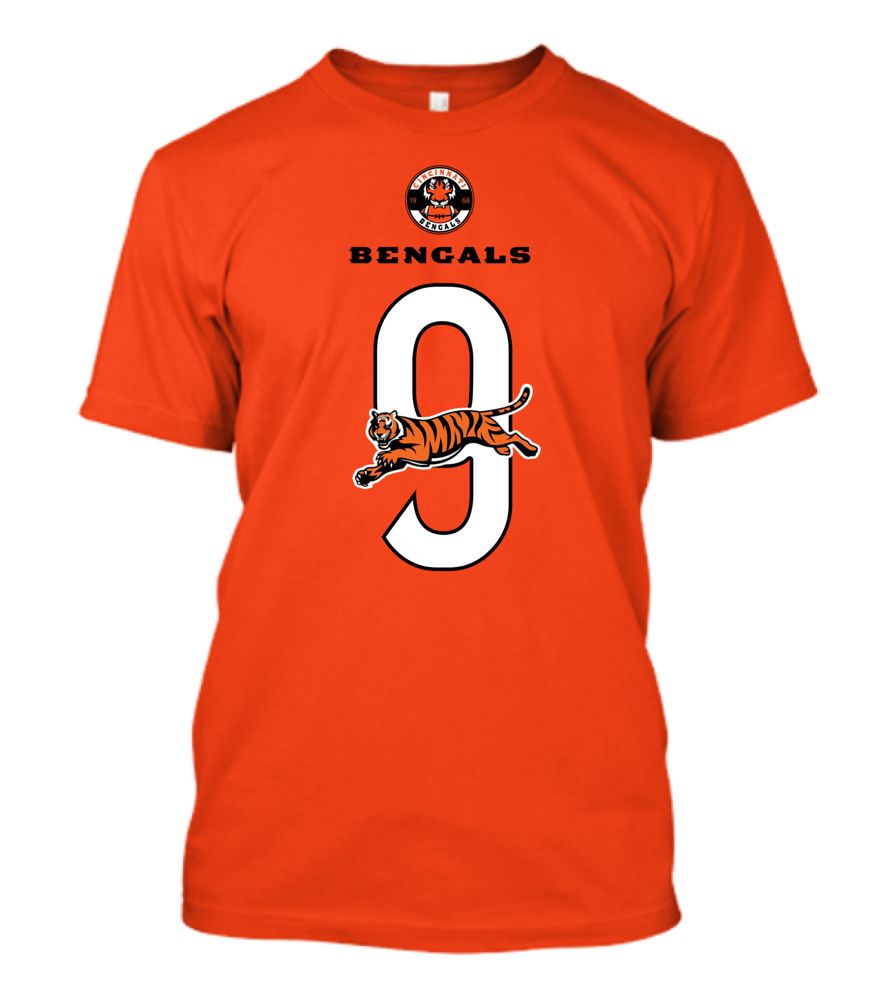 Joe Burrow Cincinnati Bengals Tiger Number 9 T-Shirt