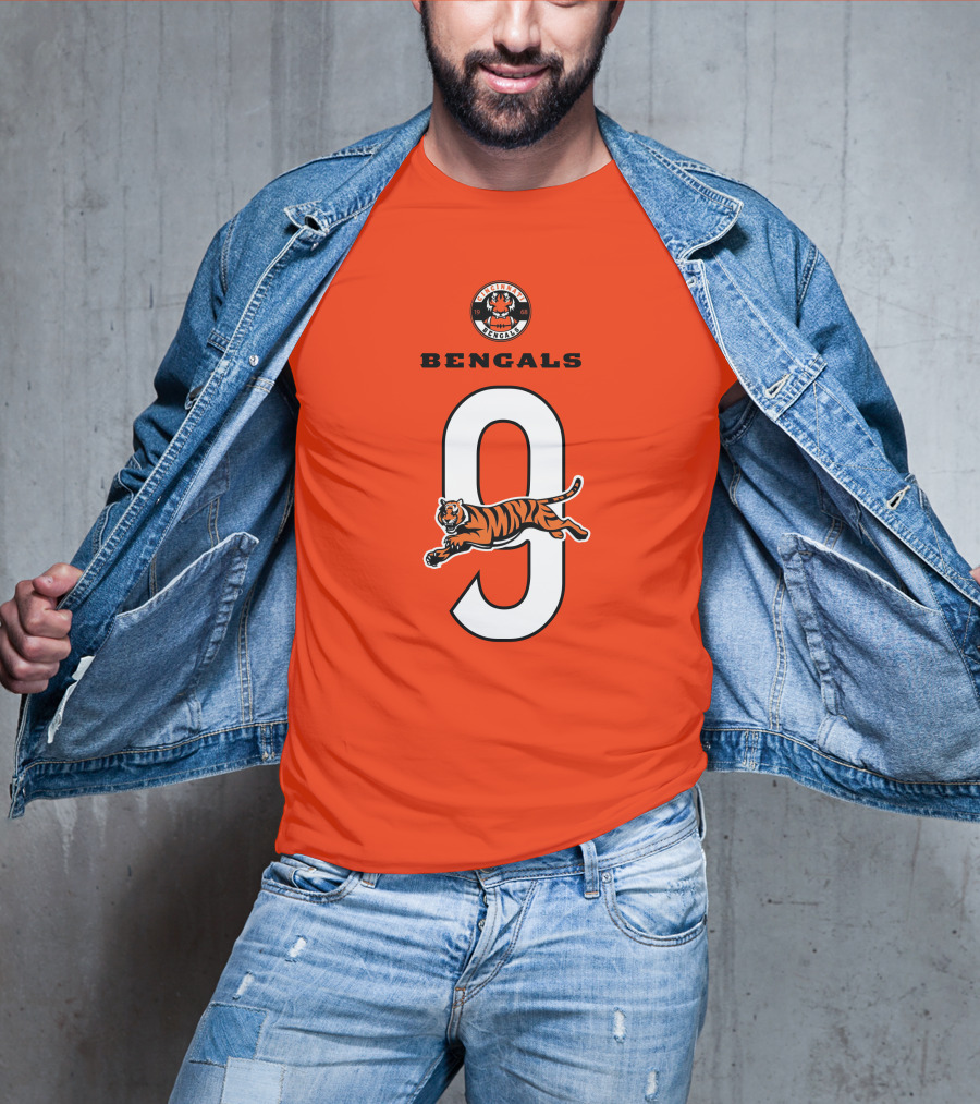 Joe Burrow Cincinnati Bengals Tiger Number 9 T-Shirt