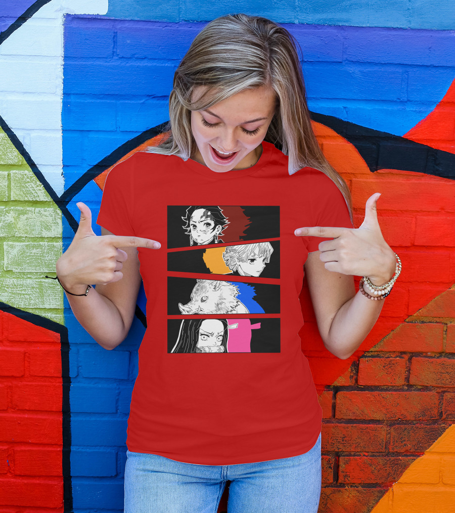 Demon Slayer Heroes Manga Style Characters T-Shirt