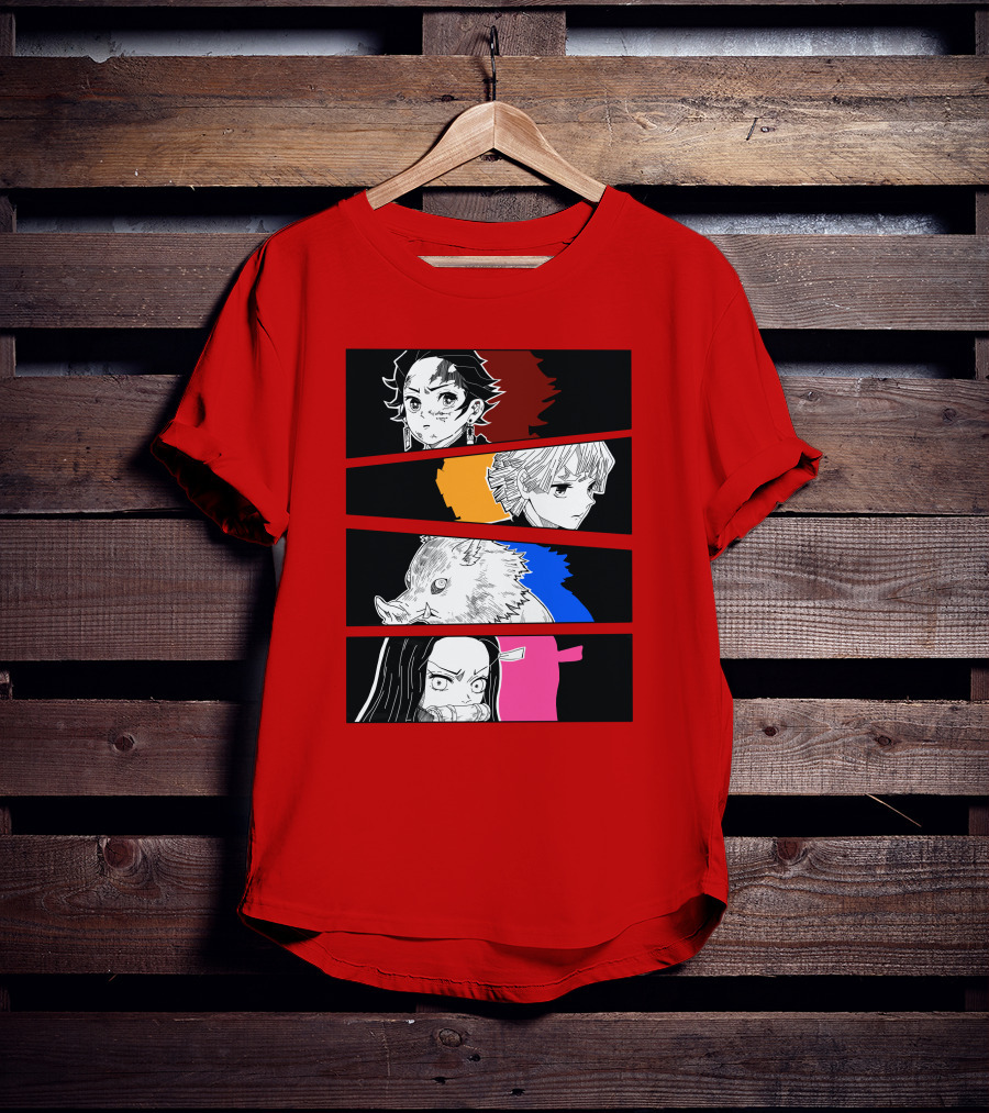 Demon Slayer Heroes Manga Style Characters T-Shirt
