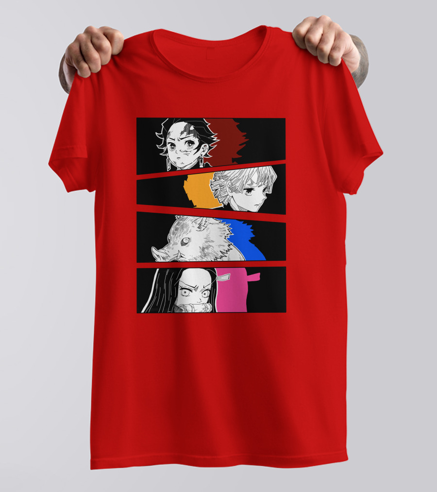 Demon Slayer Heroes Manga Style Characters T-Shirt