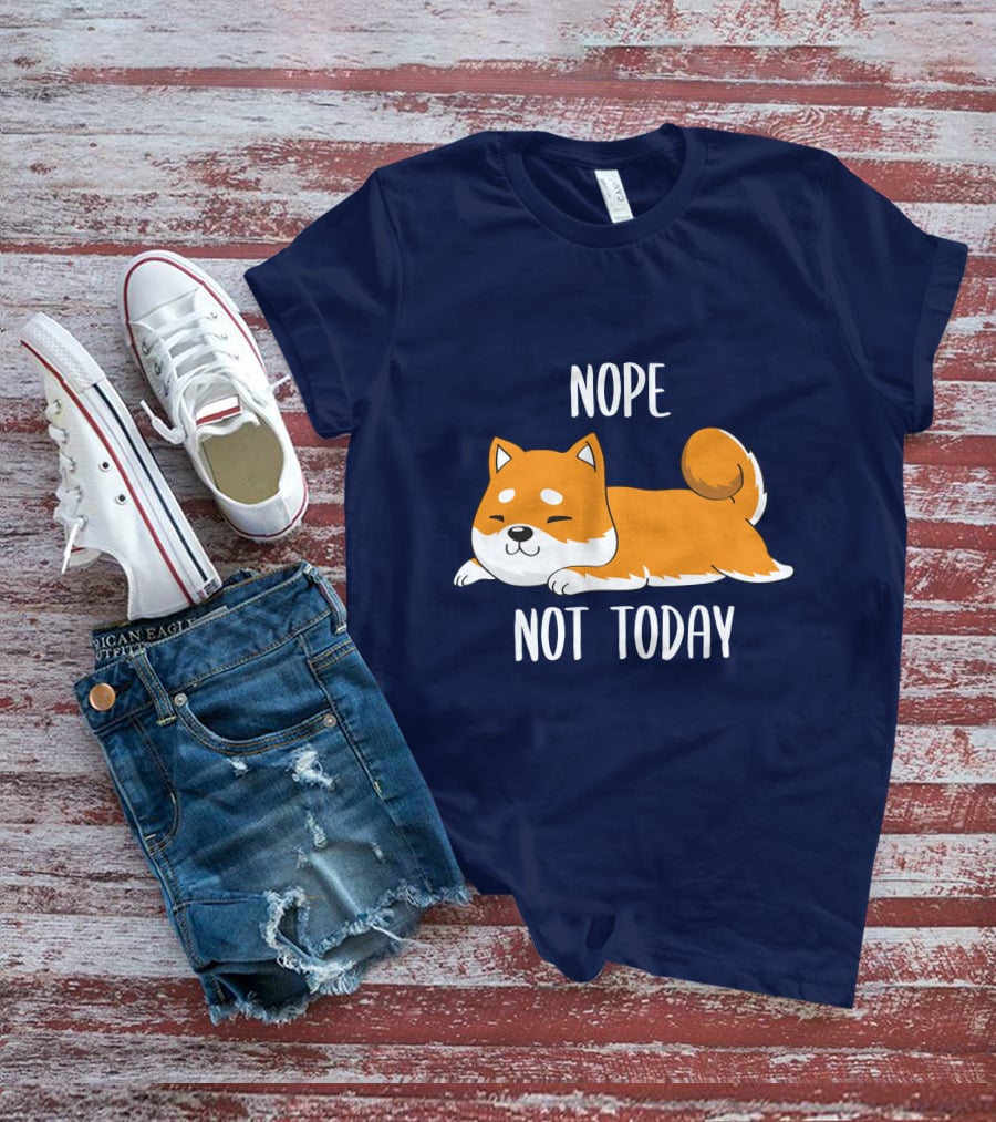 Nope Not Today Shiba Inu Men Casual T-Shirt