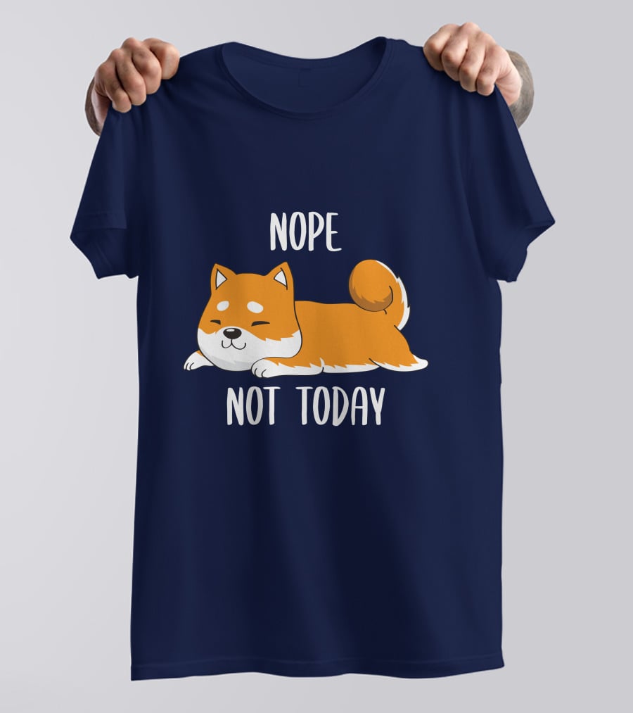 Nope Not Today Shiba Inu Men Casual T-Shirt