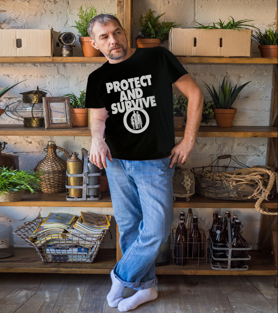 Protect And Survive Family Silhouette In Circle T-Shirt