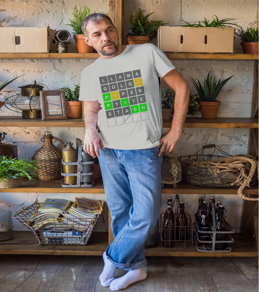 Llama Golgi Piper Pyite Stash Phish Wordle T-Shirt