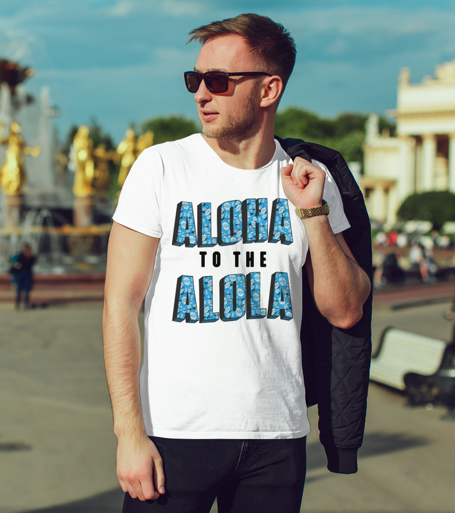 Aloha To The Alola Pokémon Pattern Typography T-Shirt