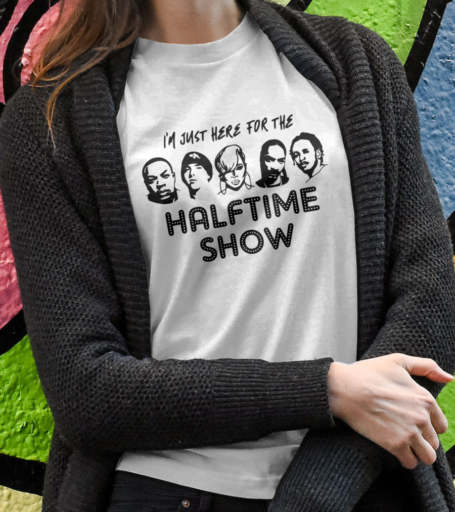 I'm Just Here For The Halftime Show With Iconic Musicians' Faces T-Shirt