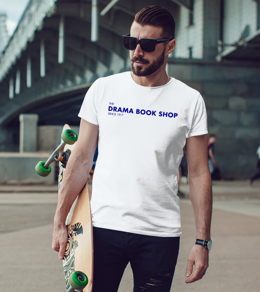 The Drama Book Shop Since 1917 Blue Text T-Shirt