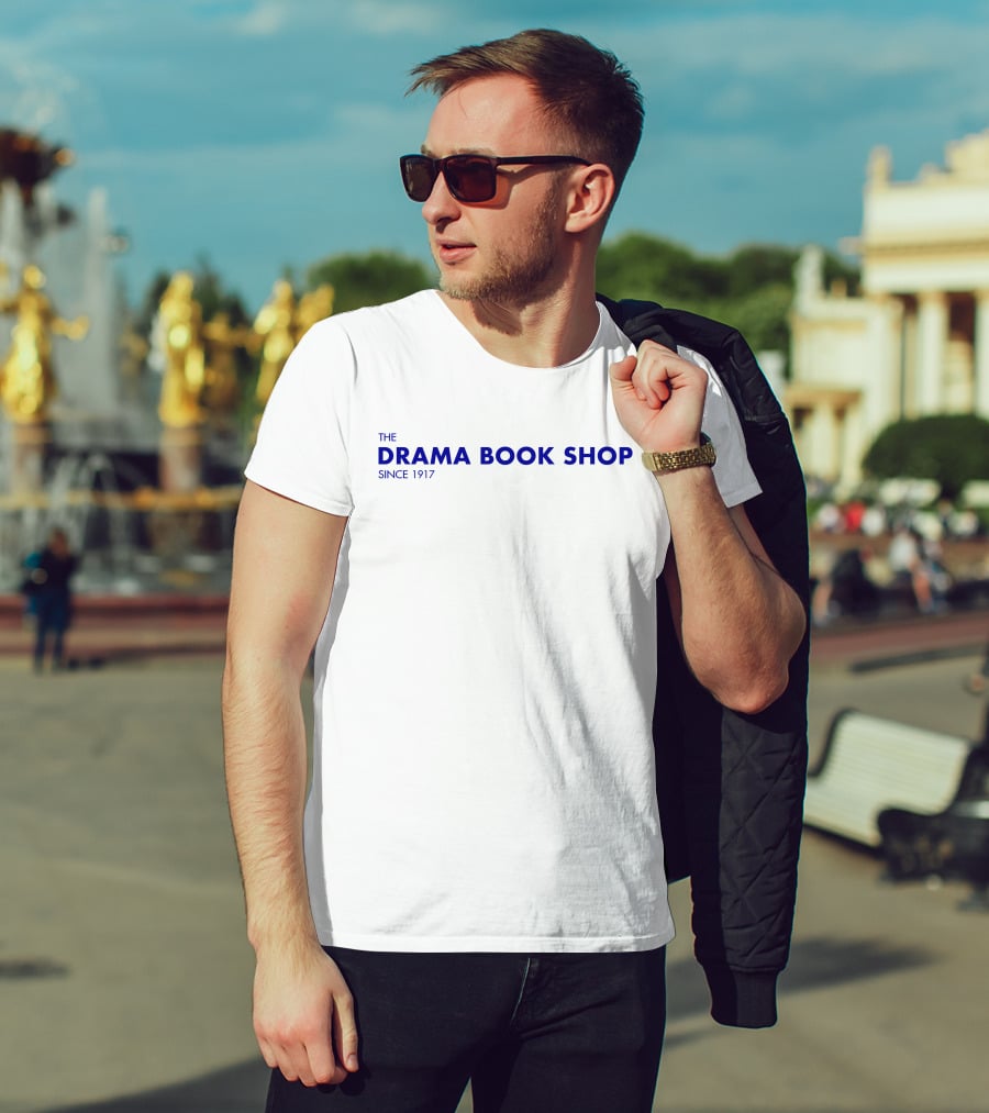 The Drama Book Shop Since 1917 Blue Text T-Shirt