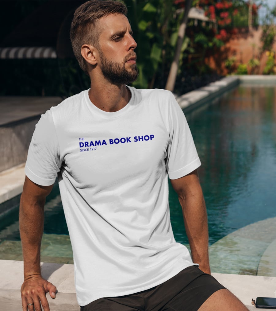 The Drama Book Shop Since 1917 Blue Text T-Shirt