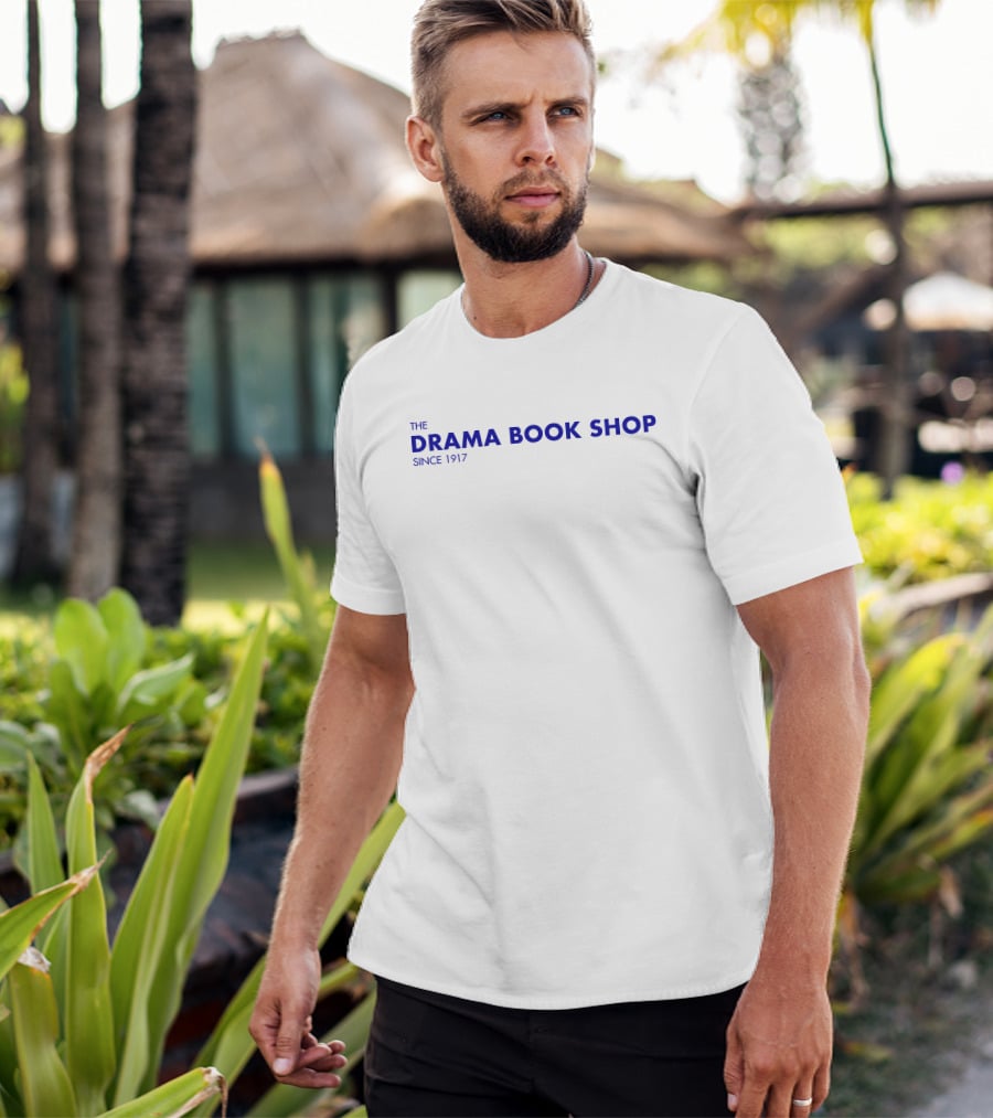 The Drama Book Shop Since 1917 Blue Text T-Shirt