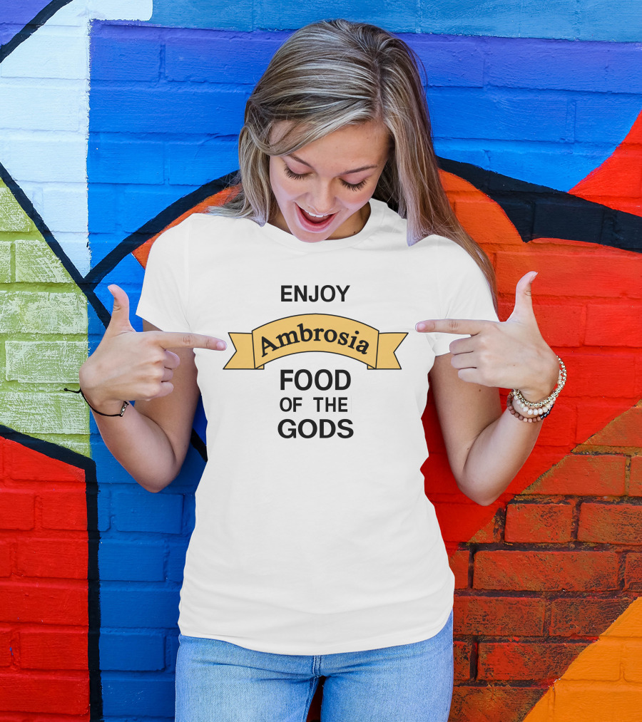 Enjoy Ambrosia Food Of The Gods Banner T-Shirt