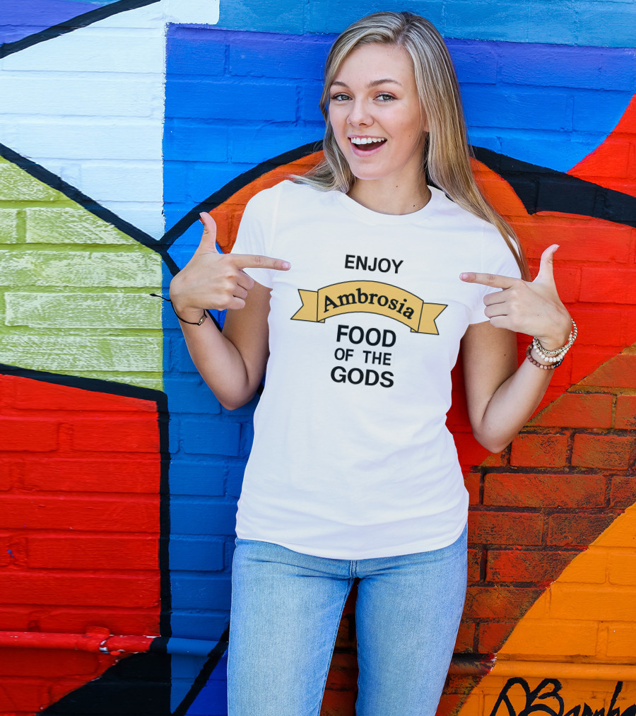 Enjoy Ambrosia Food Of The Gods Banner T-Shirt
