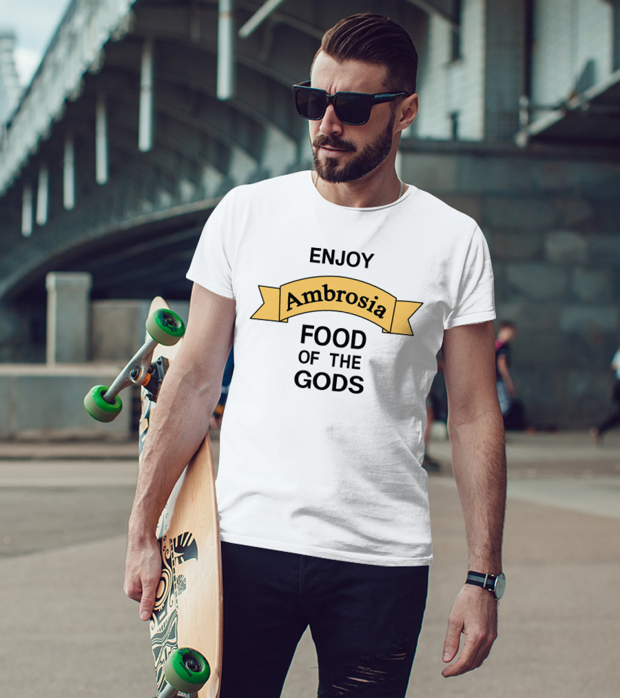 Enjoy Ambrosia Food Of The Gods Banner T-Shirt