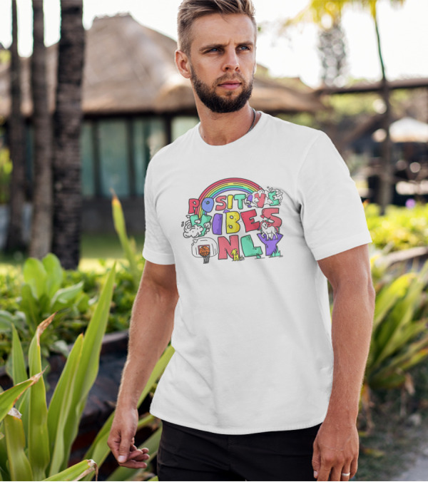 Positive Vibes Only Basketball Unicorn Rainbow Dream T-Shirt