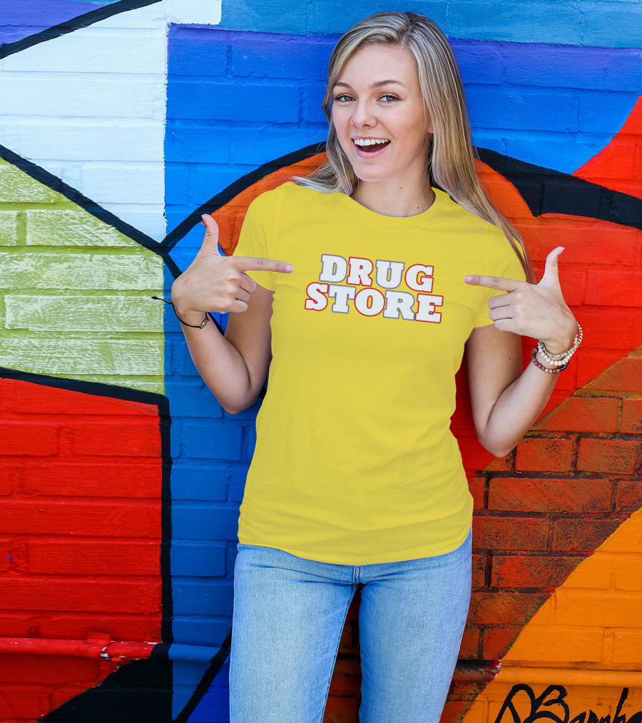 DRUG STORE Bold Retro Text T-Shirt