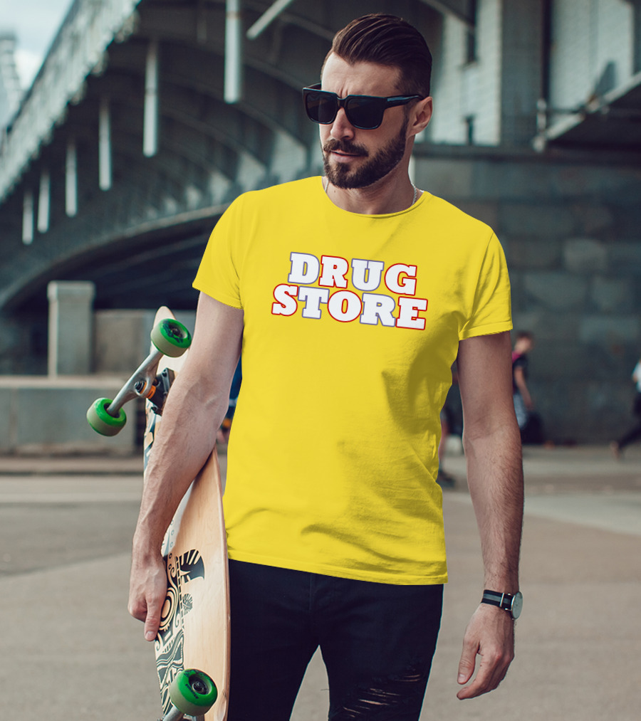 DRUG STORE Bold Retro Text T-Shirt