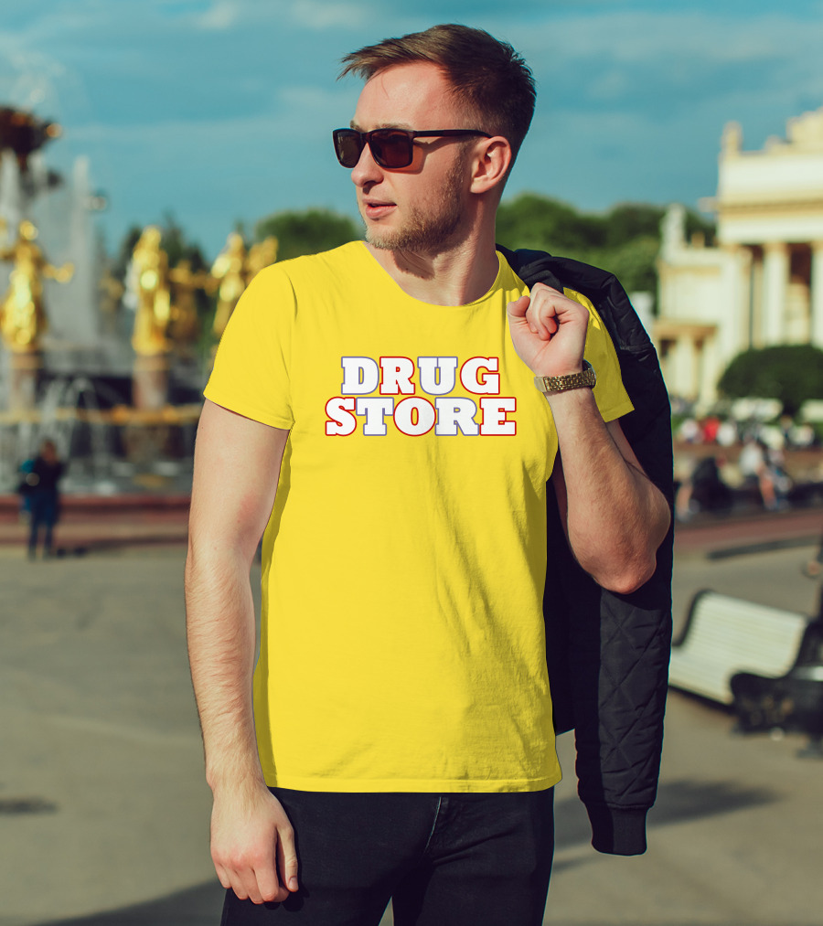 DRUG STORE Bold Retro Text T-Shirt