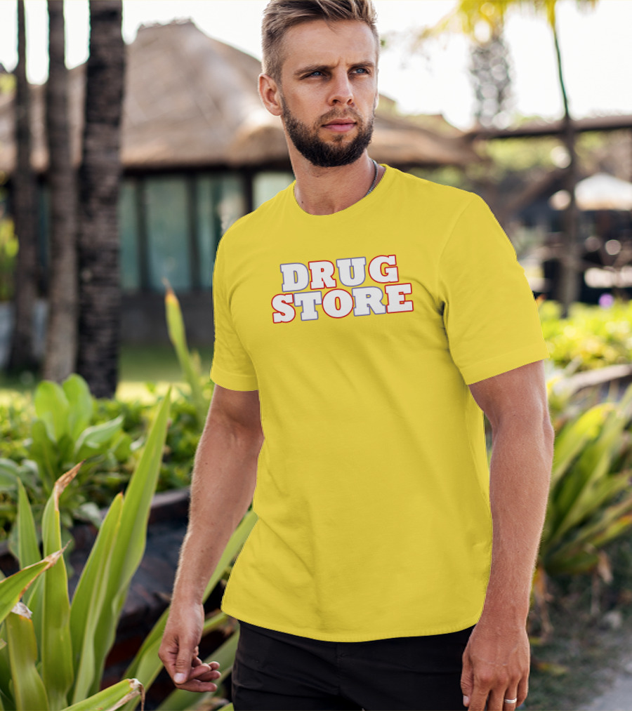 DRUG STORE Bold Retro Text T-Shirt