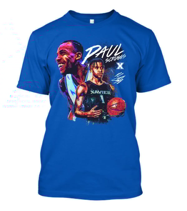 Paul Scruggs Xavier Basketball Number 1 Player Autograph Edition T-Shirt