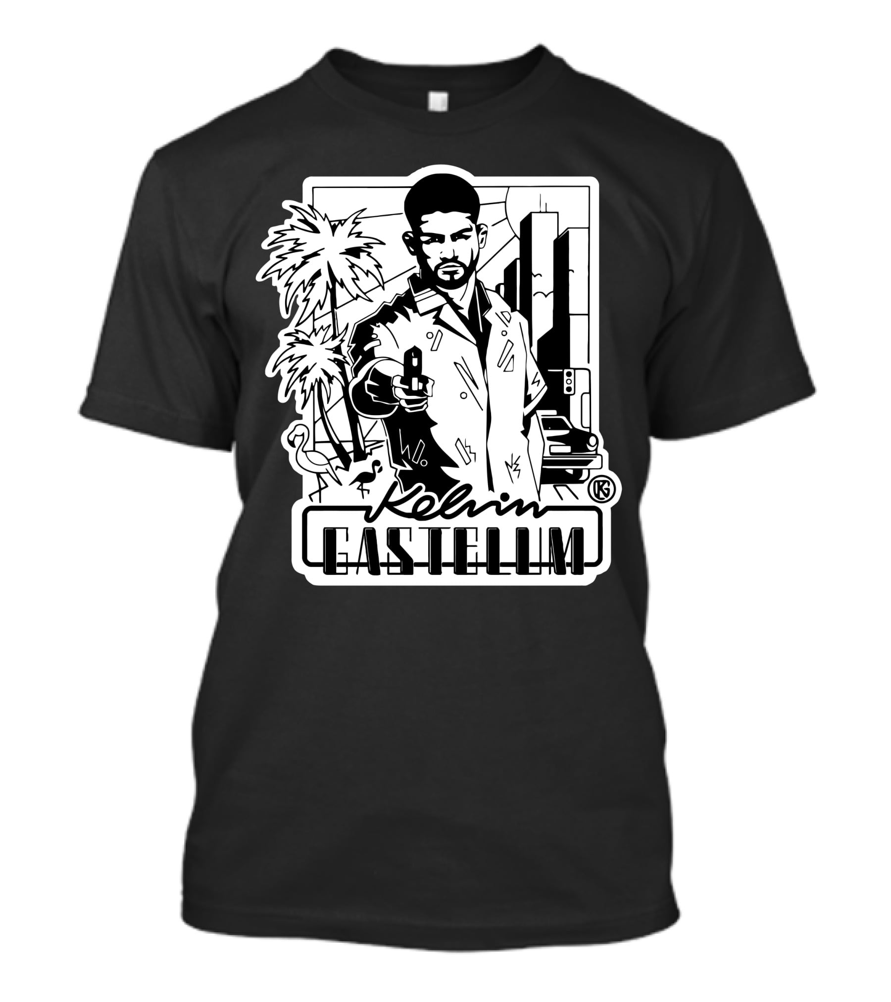 Kelvin Gastelum Palm Trees Cityscape T-Shirt