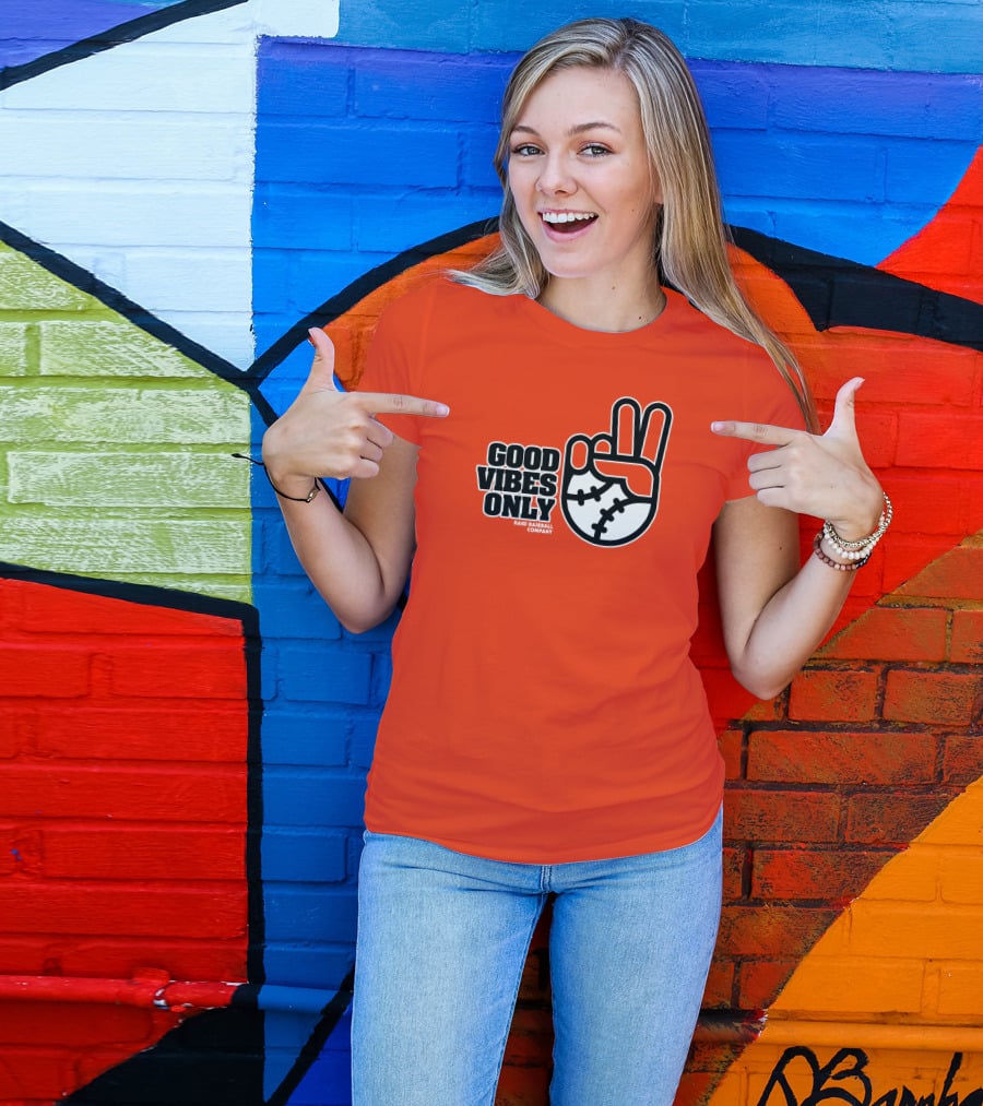 Good Vibes Only Peace Baseball Rake Baseball Company T-Shirt