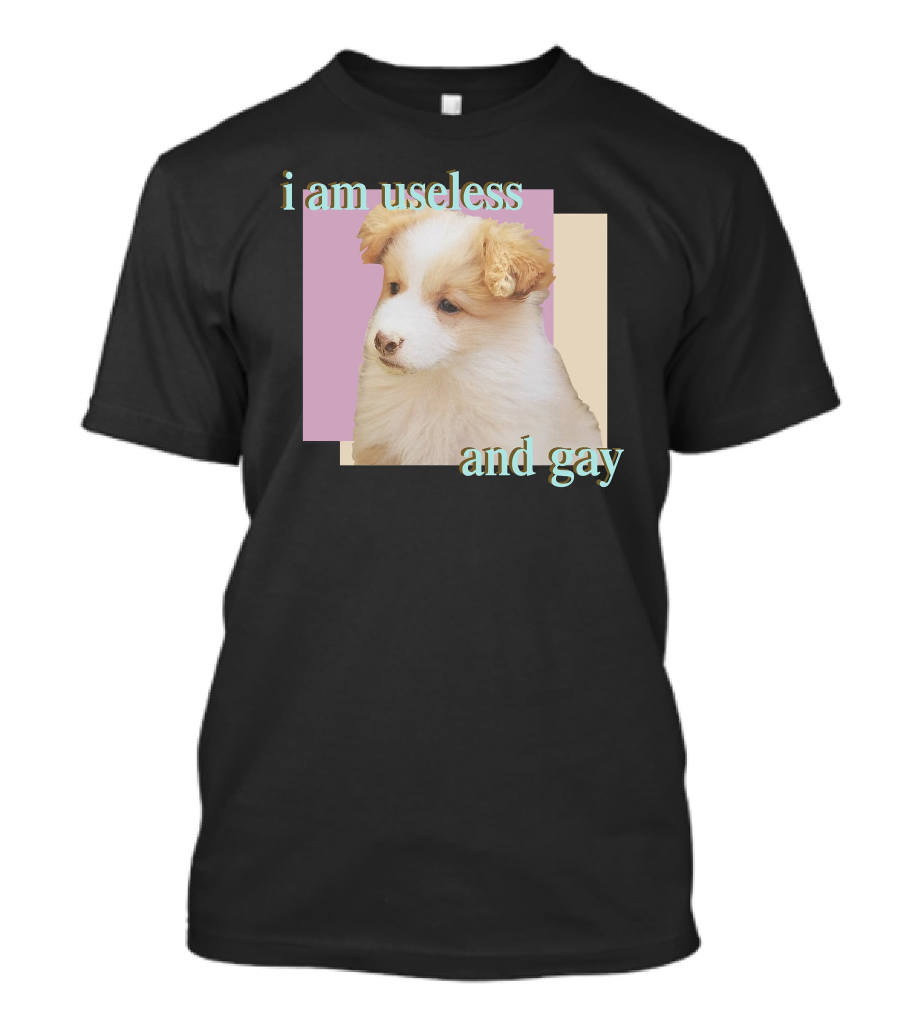 I Am Useless And Gay Fluffy Puppy T-Shirt