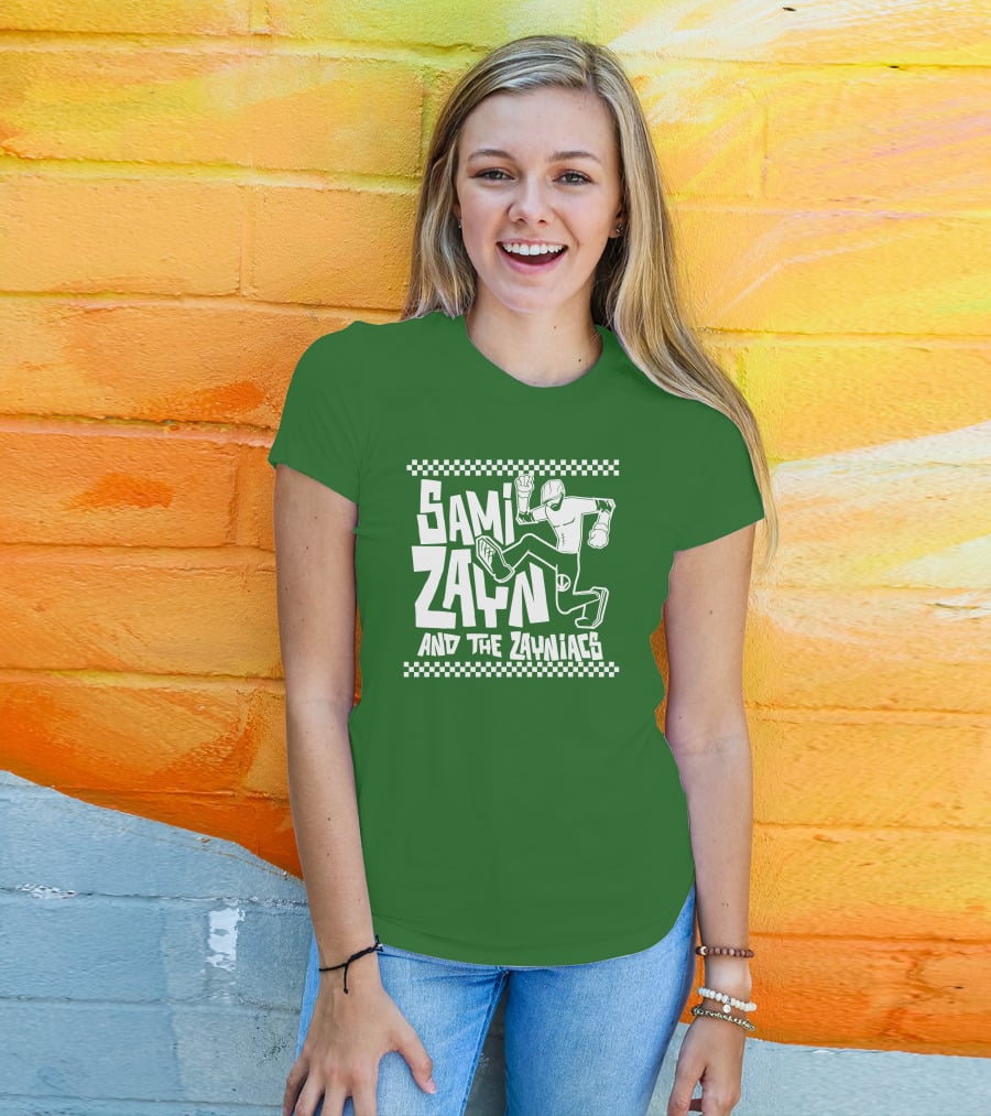 Sami Zayn And The Zayniacs Checkerboard Jumping Person T-Shirt