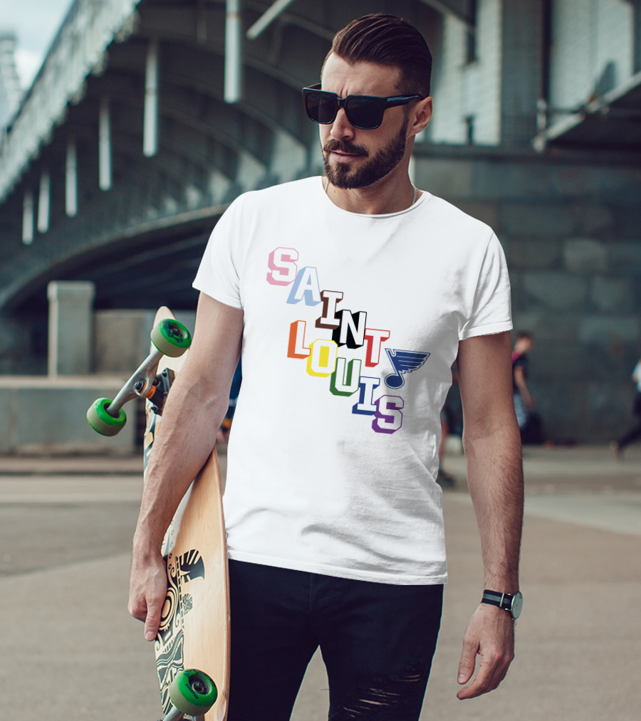 Saint Louis Blues Pride Rainbow Saint Louis T-Shirt