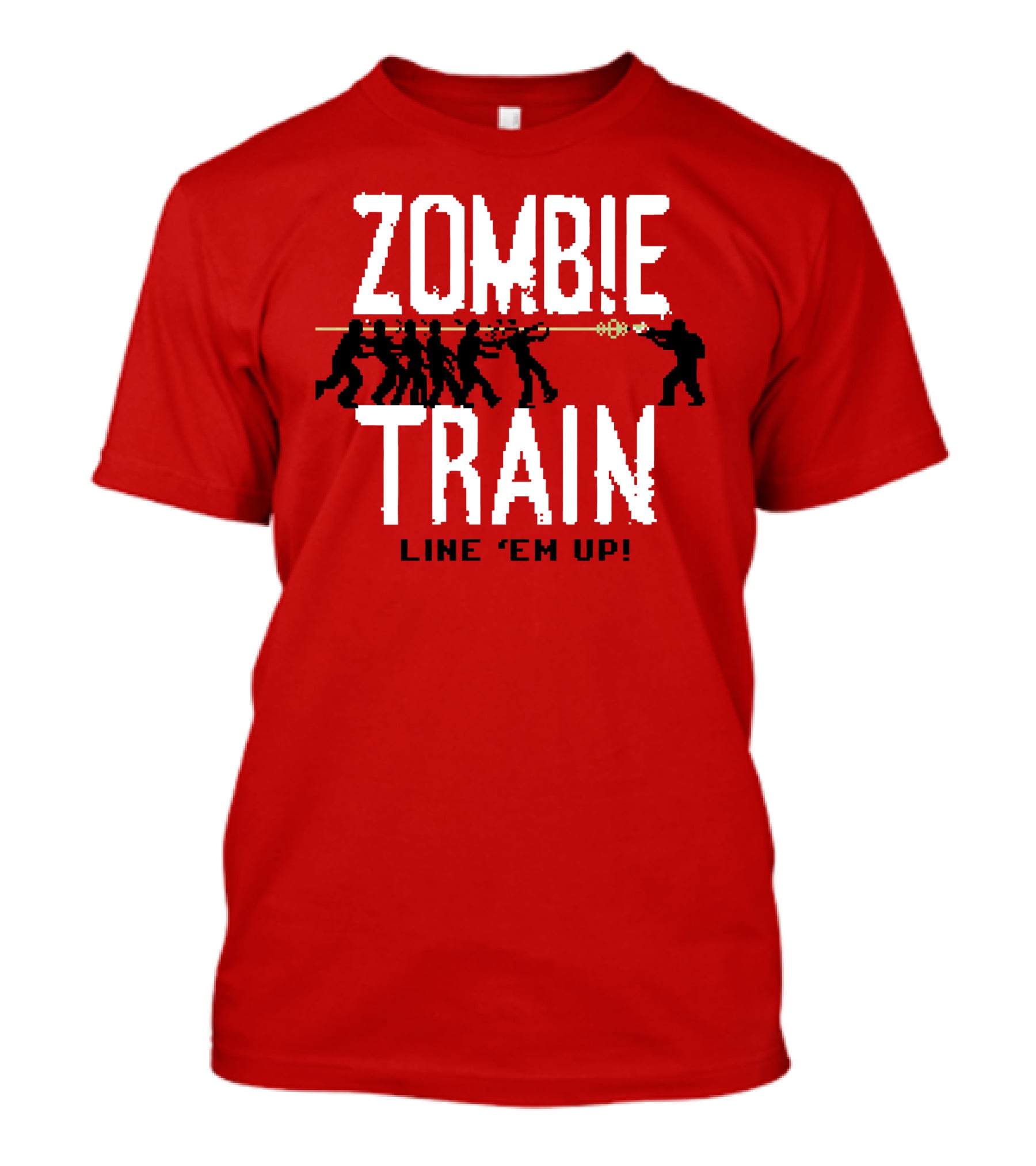 Zombie Train Line 'Em Up Shooter Challenge T-Shirt