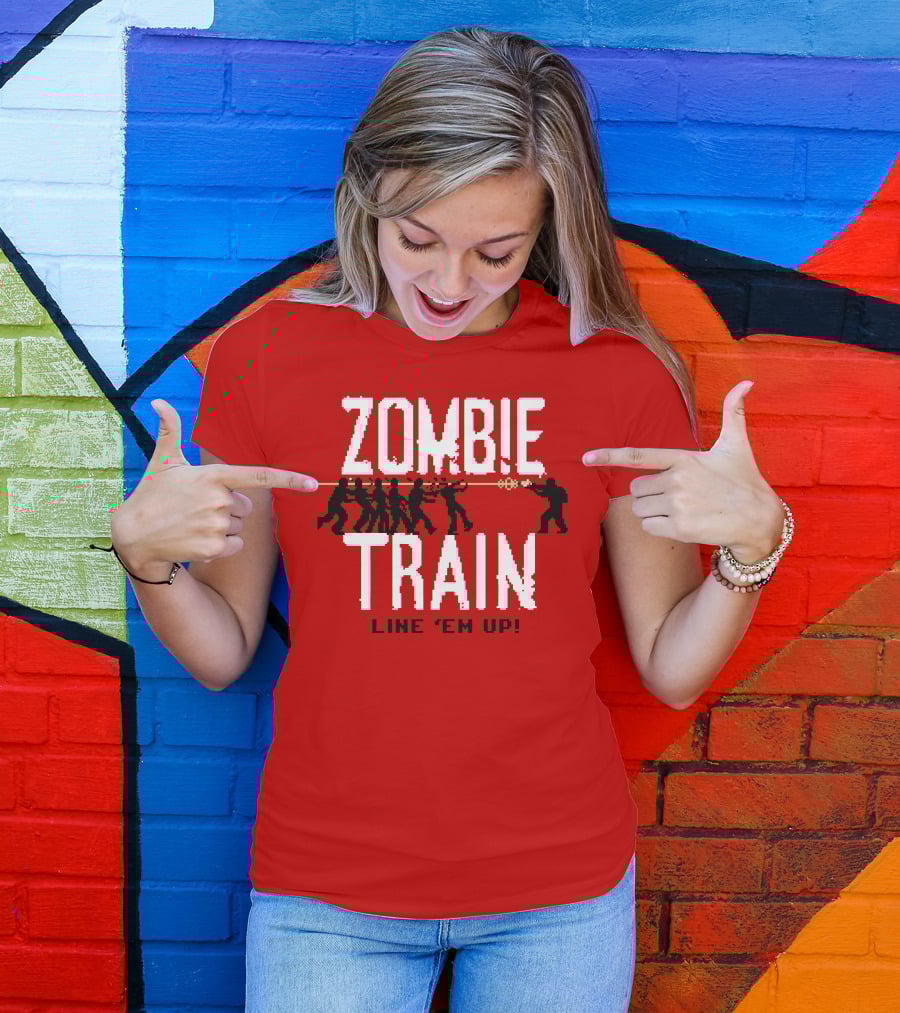 Zombie Train Line 'Em Up Shooter Challenge T-Shirt