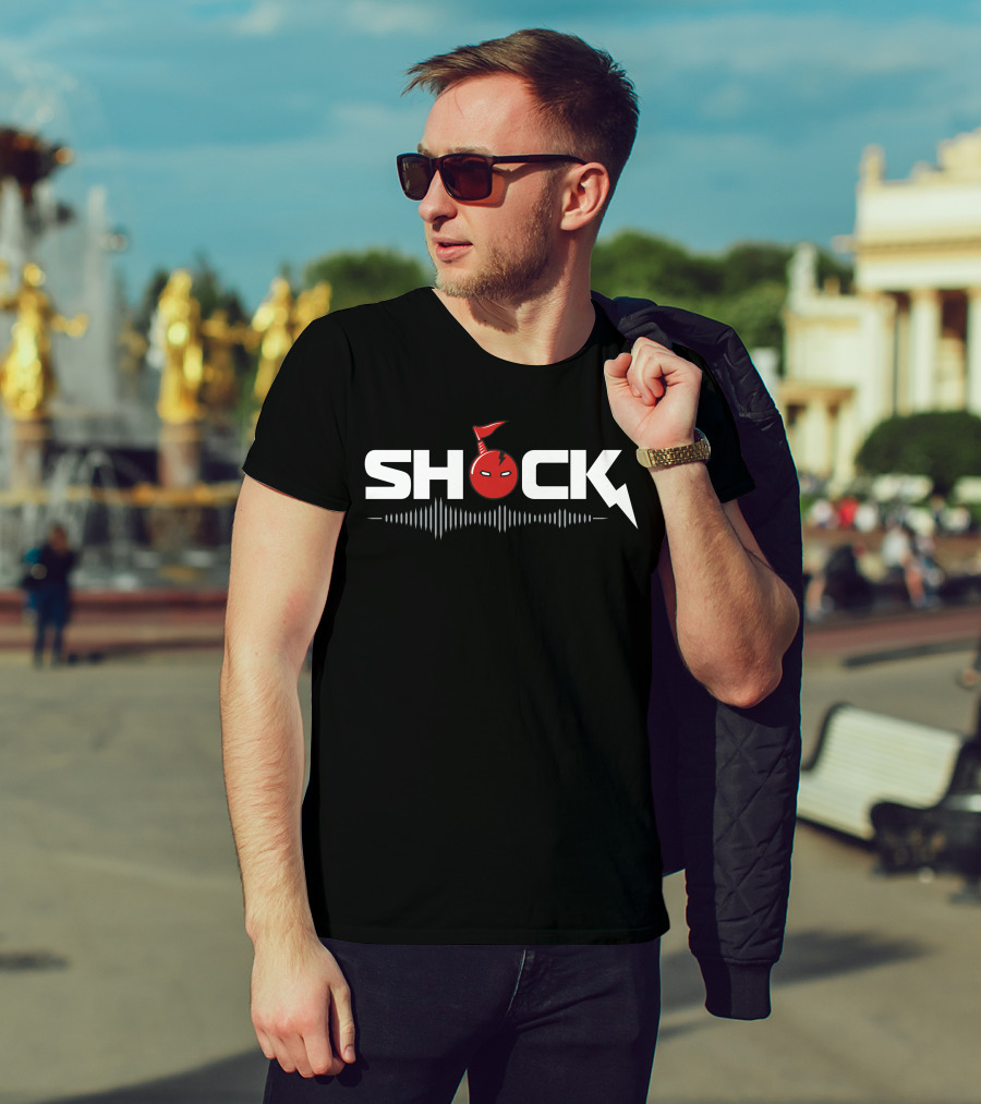 San Francisco Shock Sf Shock X O2 Blast Red Logo With Audio Wave T-Shirt